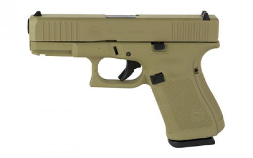 Glock 19 GEN 5, Semi-automatic, Striker Fired, Compact, 9MM, 4.02 Barrel, Cerakote Finish, Coyote Tan, 15 Rounds, 3 Magazines PA195S204-CT