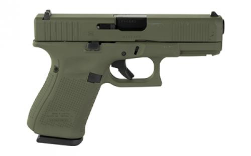 Glock 19 GEN 5, Semi-automatic, Striker Fired, Compact, 9MM, 4.02" Barrel, Cerakote Finish, Olive Drab Green, 15 Rounds, 3 Magazines PA195S204-OD