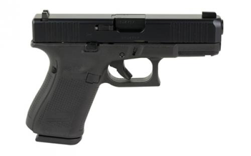 Glock 19 Gen 5, Striker Fired, Compact Size, 9MM, 4.02" Marksman Barrel, Polymer Frame, Matte Finish, Ameriglo Ultimate Carry Night Sights (Green Tritium Front Sight with Lumigreen Outline, Black Serrated U-notch Rear), 3 Magazines, Front Serrations, Ambidextrous Slide Stop Lever, Flared Mag Well, nDLC Finished Slide and Barrel, No Finger Grooves PA195S301UC