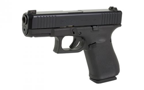 Glock 19 Gen 5, Striker Fired, Compact Size, 9MM, 4.02" Marksman Barrel, Polymer Frame, Matte Finish, Ameriglo Ultimate Carry Night Sights (Green Tritium Front Sight with Lumigreen Outline, Black Serrated U-notch Rear), 3 Magazines, Front Serrations, Ambidextrous Slide Stop Lever, Flared Mag Well, nDLC Finished Slide and Barrel, No Finger Grooves PA195S301UC