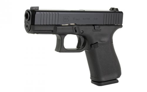 Glock 19 Gen 5, Striker Fired, Compact Size, 9MM, 4.02" Marksman Barrel, Polymer Frame, Matte Finish, Ameriglo Ultimate Carry Night Sights (Green Tritium Front Sight with Lumigreen Outline, Black Serrated U-notch Rear), 15Rd, 3 Magazines, Front Serrations, Ambidextrous Slide Stop Lever, Flared Mag Well, nDLC Finished Slide and Barrel, No Finger Grooves PA195S303UC