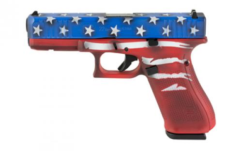 Glock 22 GEN 5, Semi-automatic, Striker Fired, Full Size, 40 S&W, 4.49 Barrel, Cerakote Finish, Red/White/Blue Battle Worn Flag, 15 Rounds, 3 Magazines PA225S204-RWBBWFL