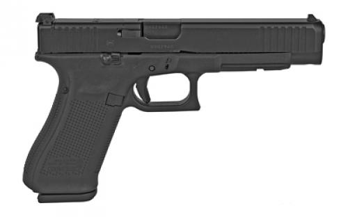 Glock 34 Gen5, Competition, Striker Fired, Modular Optic System, Full Size, 9MM, 5.31" Marksman Barrel, Polymer Frame, Adjustable Sights, 10Rd, 3 Magazines, Front Serrations, Ambidextrous Slide Stop Lever, Flared Mag Well, nDLC Finished Slide and Barrel, No Finger Grooves PA343S101MOS