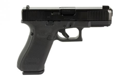 Glock Glock 45, Striker Fired, Compact Size, 9MM, 4.02" Marksman Barrel, Polymer Frame, Matte Finish, Ameriglo Ultimate Carry Night Sights (Green Tritium Front Sight with Lumigreen Outline, Black Serrated U-notch Rear), 3 Magazines, Front Serrations, Ambidextrous Slide Stop Lever, Flared Mag Well, nDLC Finished Slide and Barrel, No Finger Grooves PA455S301UC