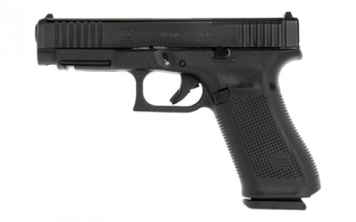 Glock 47 M.O.S., Semi-automatic Full Size Polymer Frame Pistol, Safe Action, 9MM, 4.49 Barrel, Black, Matte Finish, Fixed Sights, Optics Ready, 10 Rounds, 3 Magazines, Comes With Glock OEM Adapter Plate 02 for Trijicon RMR Footprint PA475S201MOS