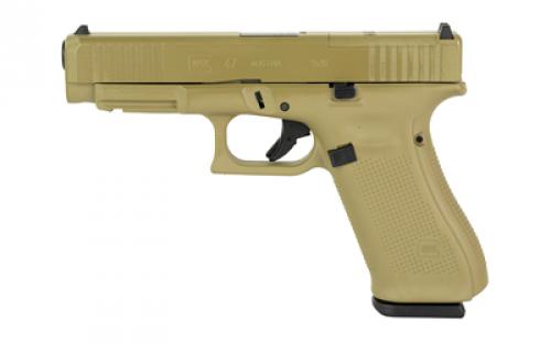 Glock 47 M.O.S., GEN 5, Semi-automatic, Striker Fired, Full Size, 9MM, 4.49 Barrel, Cerakote Finish, Coyote, 17 Rounds, 3 Magazines PA475S204MOS-CT