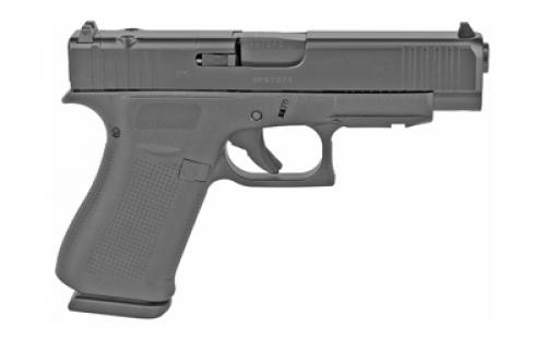 Glock 48 MOS, Striker Fired, Semi-automatic, Polymer Frame Pistol, Compact, 9MM, 4.17" Barrel, Glock Marksman Barrel, nDLC Finish, Black, No Finger Grooves, Fixed Sights, Modular Optic System, 10 Rounds, 2 Magazines PA4850201FRMOS