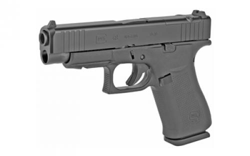 Glock 48 MOS, Striker Fired, Semi-automatic, Polymer Frame Pistol, Compact, 9MM, 4.17" Barrel, Glock Marksman Barrel, nDLC Finish, Black, No Finger Grooves, Fixed Sights, Modular Optic System, 10 Rounds, 2 Magazines PA4850201FRMOS