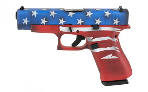 Glock 48, Semi-automatic, Striker Fired, Sub-Compact, 9MM, 4.17 Barrel, Cerakote Finish, Red/White/Blue Battle Worn Flag, 10 Rounds, 2 Magazines PA4850204-RWBBWFL