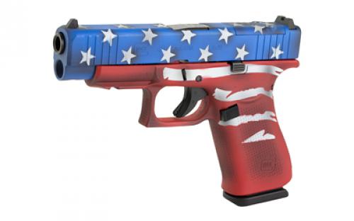 Glock 48, M.O.S, Semi-automatic, Striker Fired, Compact, 9MM, 4.17" Barrel, Cerakote Finish, Red/White/Blue Battle Worn Flag, 10 Rounds, 2 Magazines PA4850204FRMOSRWBBWF