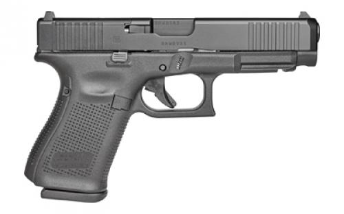 Glock 49 M.O.S., Semi-automatic, Safe Action, Full Size, Polymer Frame Pistol, 9MM, 4.49" Black, DLC Finish, Black, Interchangeable Backstraps, Optics Ready Slide, Fixed Sights, 15 Rounds, 3 Magazines PA495S203MOS