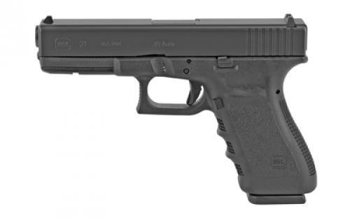 Glock 21SF Gen3, Striker Fired, Semi-automatic, Polymer Frame Pistol, Full Size, 45 ACP, 4.61 Barrel, Matte Finish, Black, Fixed Sights, 10 Rounds, 2 Magazines PF2150201