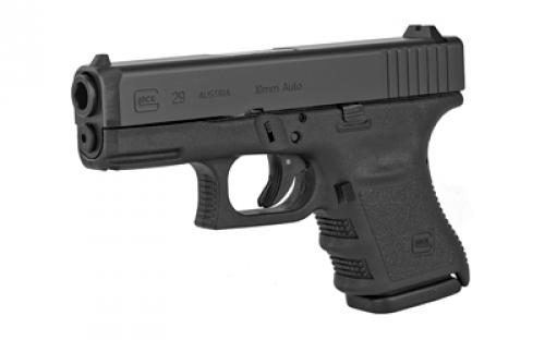 Glock 29SF Gen3, Striker Fired, Semi-automatic, Polymer Frame Pistol, Sub-Compact, 10MM, 3.78" Barrel, Matte Finish, Black, Fixed Sights, 10 Rounds, 2 Magazines PF2950201