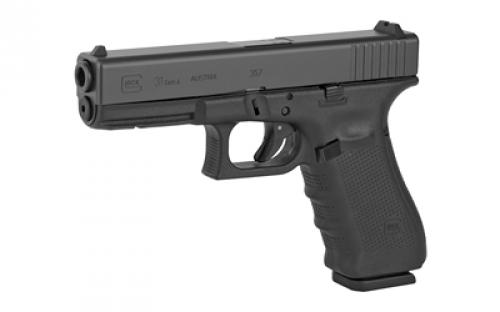 Glock 31 Gen4, Striker Fired, Semi-automatic, Polymer Frame Pistol, Full Size, 357 SIG, 4.49" Barrel, Matte Finish, Black, Fixed Sights, 10 Rounds, 3 Magazines PG3150201