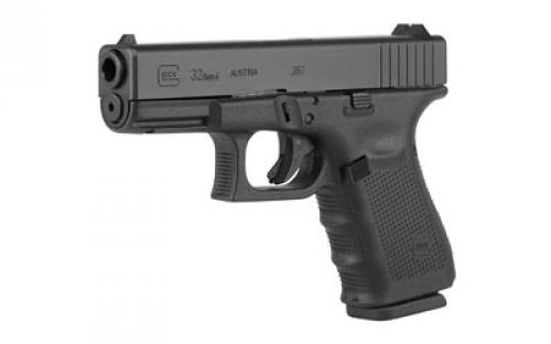 Glock 32 Gen4, Striker Fired, Semi-automatic, Polymer Frame Pistol, Compact, 357 SIG, 4.02" Barrel, Matte Finish, Black, Fixed Sights, 13 Rounds, 3 Magazines PG3250203