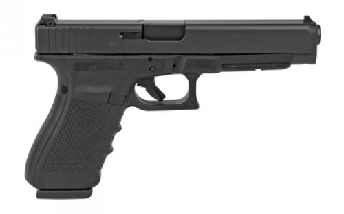 Glock 41 Gen4 Competition, Striker Fired, Semi-automatic, Polymer Frame Pistol, Full Size, 45 ACP, 5.31" Barrel, Matte Finish, Black, Adjustable Sights, 10 Rounds, 3 Magazines PG4130101