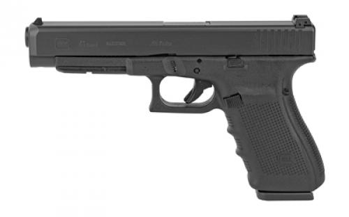 Glock 41 Gen4 Competition, Striker Fired, Semi-automatic, Polymer Frame Pistol, Full Size, 45 ACP, 5.31 Barrel, Matte Finish, Black, Adjustable Sights, 13 Rounds, 3 Magazines PG4130103