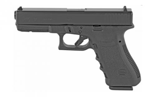 Glock 17 Gen3, Striker Fired, Semi-automatic, Polymer Frame Pistol, Full Size, 9MM, 4.49 Barrel, Matte Finish, Black, Fixed Sights, 10 Rounds, 2 Magazines PI1750201