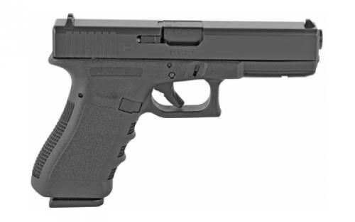 Glock 17 Gen3, Striker Fired, Semi-automatic, Polymer Frame Pistol, Full Size, 9MM, 4.49" Barrel, Matte Finish, Black, Fixed Sights, 10 Rounds, 2 Magazines PI1750201