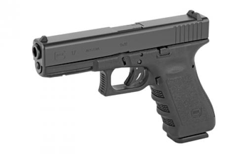 Glock 17 Gen3, Striker Fired, Semi-automatic, Polymer Frame Pistol, Full Size, 9MM, 4.49" Barrel, Matte Finish, Black, Fixed Sights, 10 Rounds, 2 Magazines PI1750201