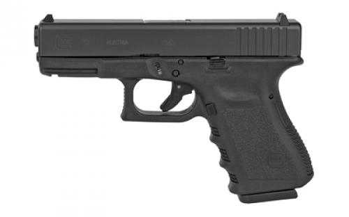 Glock 19 Gen3, Striker Fired, Semi-automatic, Polymer Frame Pistol, Compact, 9MM, 4.02 Barrel, Matte Finish, Black, Fixed Sights, 10 Rounds, 2 Magazines PI1950201