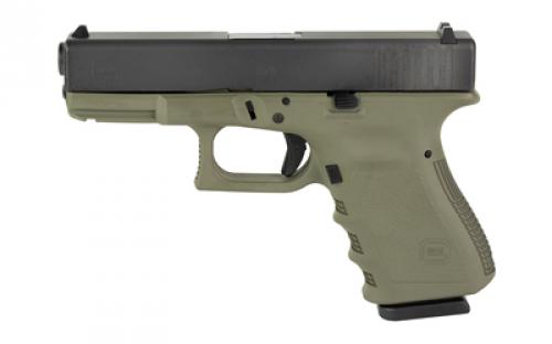 Glock 19, Semi-automatic, Safe Action, Compact, 9MM, 4.02 Barrel, Glock OEM Rail, Cerakote Finish, Moss Green Frame with Black Slide, 15 Rounds, 2 Magazines PI1950204-MGFR