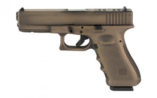 Glock 22 Gen3, Striker Fired, Semi-automatic, Polymer Frame Pistol, Full Size, 40 S&W, 4.49 Barrel, Matte Finish, Smoked Bronze And Battle Worn, Fixed Sights, 15 Rounds, 2 Magazines, Glock OEM Rail, Optics Cut For Trijicon/Holosun With Hardware PI2250203-SB