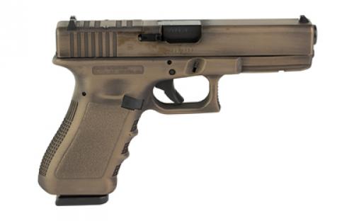 Glock 22 Gen3, Striker Fired, Semi-automatic, Polymer Frame Pistol, Full Size, 40 S&W, 4.49" Barrel, Matte Finish, Smoked Bronze And Battle Worn, Fixed Sights, 15 Rounds, 2 Magazines, Glock OEM Rail, Optics Cut For Trijicon/Holosun With Hardware PI2250203-SB