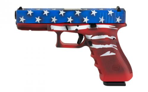 Glock 22 GEN 3, Semi-automatic, Safe Action, Full Size, 40 S&W, 4.49 Barrel, Cerakote Finish, Red/White/Blue Battle Worn Flag, 15 Rounds, 2 Magazines PI2250204-RWBBWFL