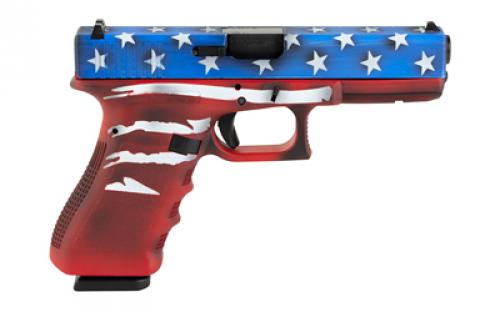 Glock 22 GEN 3, Semi-automatic, Safe Action, Full Size, 40 S&W, 4.49" Barrel, Cerakote Finish, Red/White/Blue Battle Worn Flag, 15 Rounds, 2 Magazines PI2250204-RWBBWFL