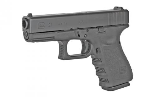 Glock 23 Gen3, Striker Fired, Semi-automatic, Polymer Frame Pistol, Compact, 40 S&W, 4.02" Barrel, Matte Finish, Black, Fixed Sights, 10 Rounds, 2 Magazines PI2350201