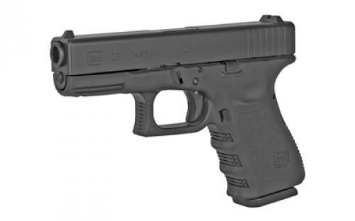 Glock 23 Gen3, Striker Fired, Semi-automatic, Polymer Frame Pistol, Compact, 40 S&W, 4.02" Barrel, Matte Finish, Black, Fixed Sights, 13 Rounds, 2 Magazines PI2350203