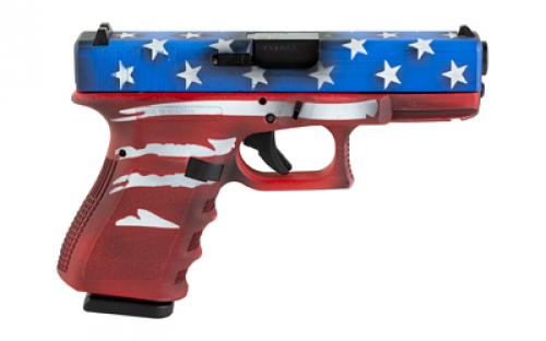 Glock 23, GEN 3, Semi-automatic, Safe Action, Compact, 40 S&W, 4.01" Barrel, Cerakote Finish, Red/White/Blue BattleWorn Flag, 13 Rounds, 2 Magazines PI2350204-RWBBWFL