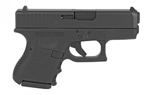 Glock 27 Gen3, Striker Fired, Semi-automatic, Polymer Frame Pistol, Sub-Compact, 40 S&W, 3.43" Barrel, Matte Finish, Black, Fixed Sights, 9 Rounds, 2 Magazines, Right Hand PI2750201