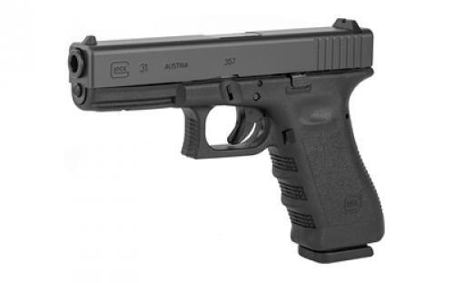 Glock 31 Gen3, Striker Fired, Semi-automatic, Polymer Frame Pistol, Full Size, 357 SIG, 4.49" Barrel, Matte Finish, Black, Fixed Sights, 10 Rounds, 2 Magazines PI3150201