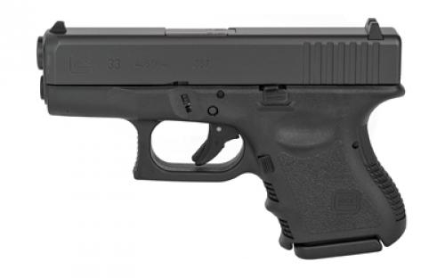 Glock 33 Gen3, Striker Fired, Semi-automatic, Polymer Frame Pistol, Sub-Compact, 357 SIG, 3.43 Barrel, Matte Finish, Black, Fixed Sights, 9 Rounds, 2 Magazines PI3350201