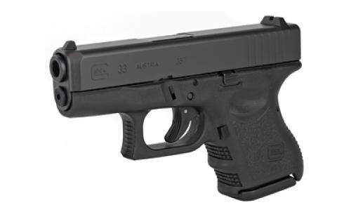 Glock 33 Gen3, Striker Fired, Semi-automatic, Polymer Frame Pistol, Sub-Compact, 357 SIG, 3.43" Barrel, Matte Finish, Black, Fixed Sights, 9 Rounds, 2 Magazines PI3350201