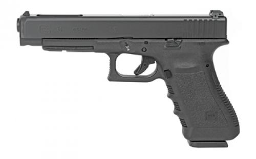 Glock 34 Gen3, Striker Fired, Semi-automatic, Polymer Frame Pistol, Full Size, 9MM, 5.31 Barrel, Matte Finish, Black, Adjustable Sights, 10 Rounds, 2 Magazines PI3430101