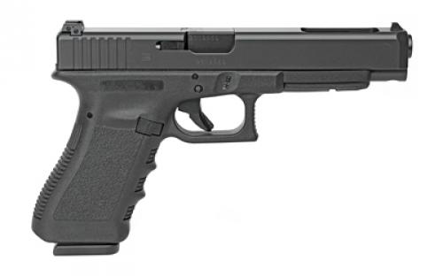 Glock 34 Gen3, Striker Fired, Semi-automatic, Polymer Frame Pistol, Full Size, 9MM, 5.31" Barrel, Matte Finish, Black, Adjustable Sights, 10 Rounds, 2 Magazines PI3430101