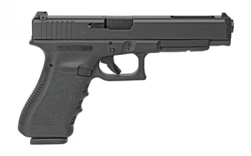 Glock 34 Gen3, Striker Fired, Semi-automatic, Polymer Frame Pistol, Full Size, 9MM, 5.31" Barrel, Matte Finish, Black, Adjustable Sights, 17 Rounds, 2 Magazines PI3430103