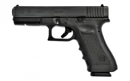 Glock 37 Semi-automatic Safe Action Full 45 GAP 4.49 Black 10 Rounds 2 Mags, Glock OEM Rail Right Hand Fixed Sights 3750201 Polymer Matte