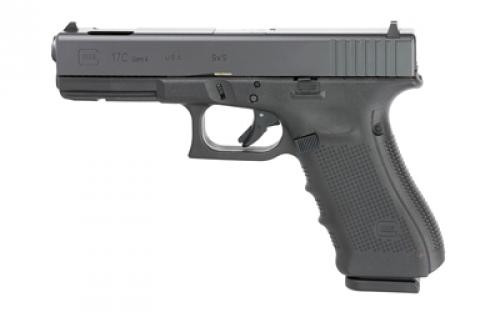 Glock 17C Gen 4, Safe Action, Full Size Pistol, 9MM, 4.48 Compensated Barrel, Polymer Frame, Matte Finish, Fixed Sights, 17Rd, 3 Magazines, Glock OEM Rail,Rebuilt PR1759103