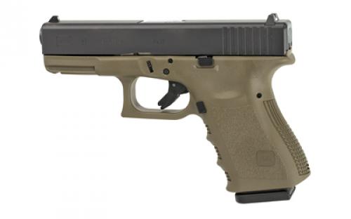 Glock 19, Semi-automatic, Striker Fired, Compact, 9MM, 4.49", Polymer, OD Green, 15Rd, Reb, Fixed Sights PR1957903