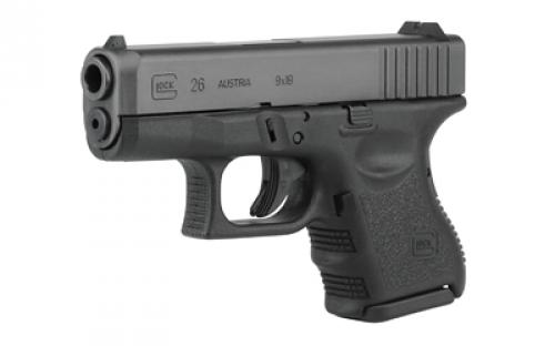 Glock 26, Safe Action, Sub Compact Pistol, 9MM, 3.46 Barrel, Polymer Frame, Matte Finish, Fixed Sights, 10Rd, 2 Magazines, Rebuilt PR2650901