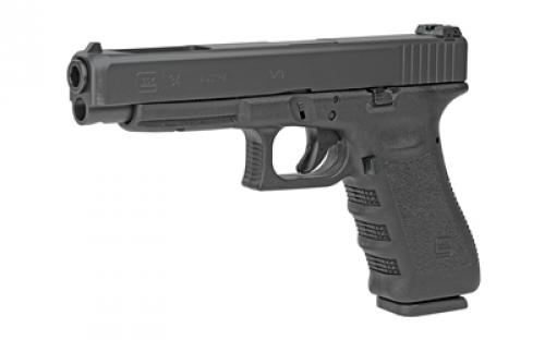 Glock 34, Safe Action, Full Size Pistol, 9MM, 5.31" Barrel, Polymer Frame, Matte Finish, Fixed Sights,  17Rd, 2 Magazines, Glock OEM Rail, Rebuilt PR34509