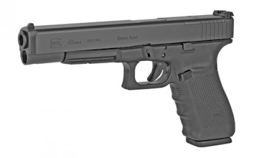 Glock 40, Rebuilt, Modular Optic System, Safe Action, Semi-automatic, Polymer Frame Pistol, 10MM, 6.02" Barrel, Black, Matte Finish, 15 Rounds, 3 Magazines, May or May Not Come With Night Sights PR40501MOS