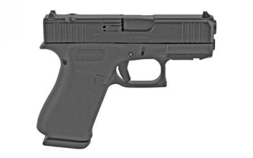 Glock 43X MOS, Striker Fired, Semi-automatic, Polymer Frame Pistol, Sub-Compact, 9MM, 3.41" Barrel, Glock Marksman Barrel, nDLC Finish, Black, No Finger Grooves, Fixed Sights, Modular Optic System, 10 Rounds, 2 Magazines PX4350201FRMOS