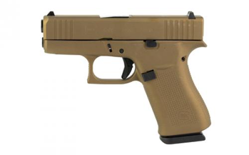 Glock 43X, Semi-automatic, Striker Fired, Sub-Compact, 9MM, 3.41 Barrel, Cerakote Finish, Burnt Bronze, 10 Rounds, 2 Magazines PX4350204-BB