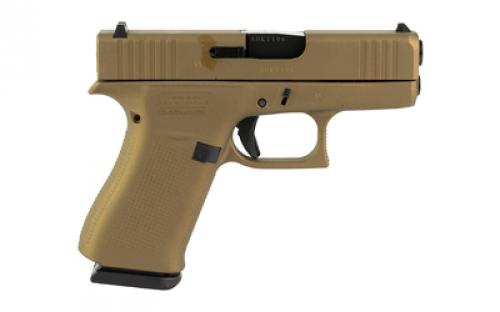 Glock 43X, Semi-automatic, Striker Fired, Sub-Compact, 9MM, 3.41" Barrel, Cerakote Finish, Burnt Bronze, 10 Rounds, 2 Magazines PX4350204-BB