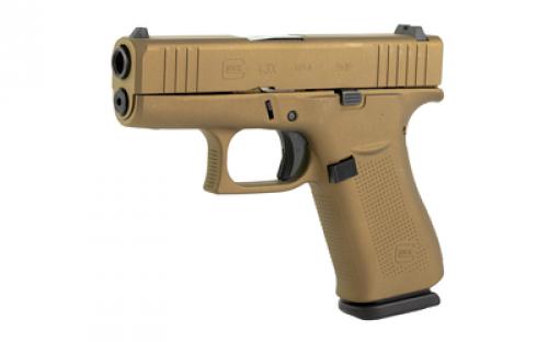 Glock 43X, Semi-automatic, Striker Fired, Sub-Compact, 9MM, 3.41" Barrel, Cerakote Finish, Burnt Bronze, 10 Rounds, 2 Magazines PX4350204-BB